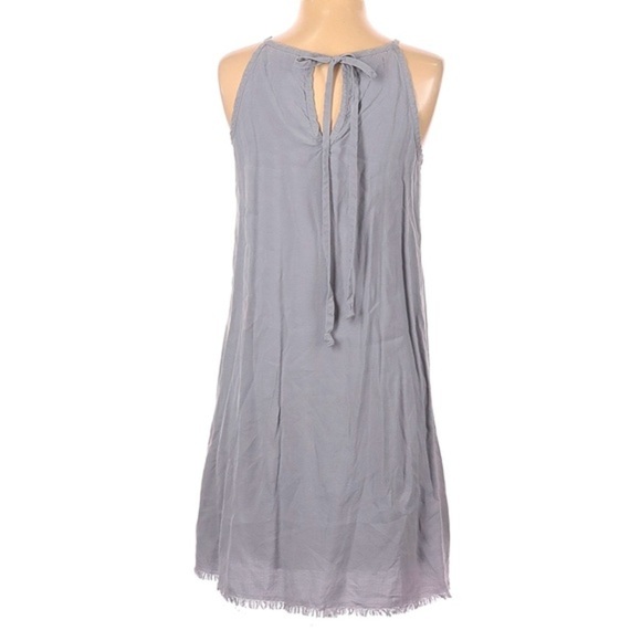 Cloth & Stone Minimalist Frayed Hem Mini Halter Swing Dress in Gray Size XL - Picture 11 of 11